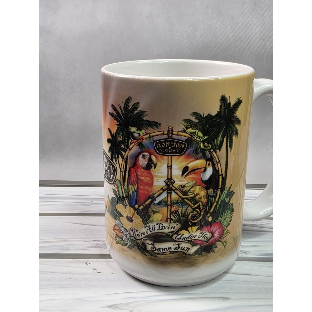 Ron Jon Surf Shop Coffee or Tea Mug Cup Ceramic Colorful Made in USA
